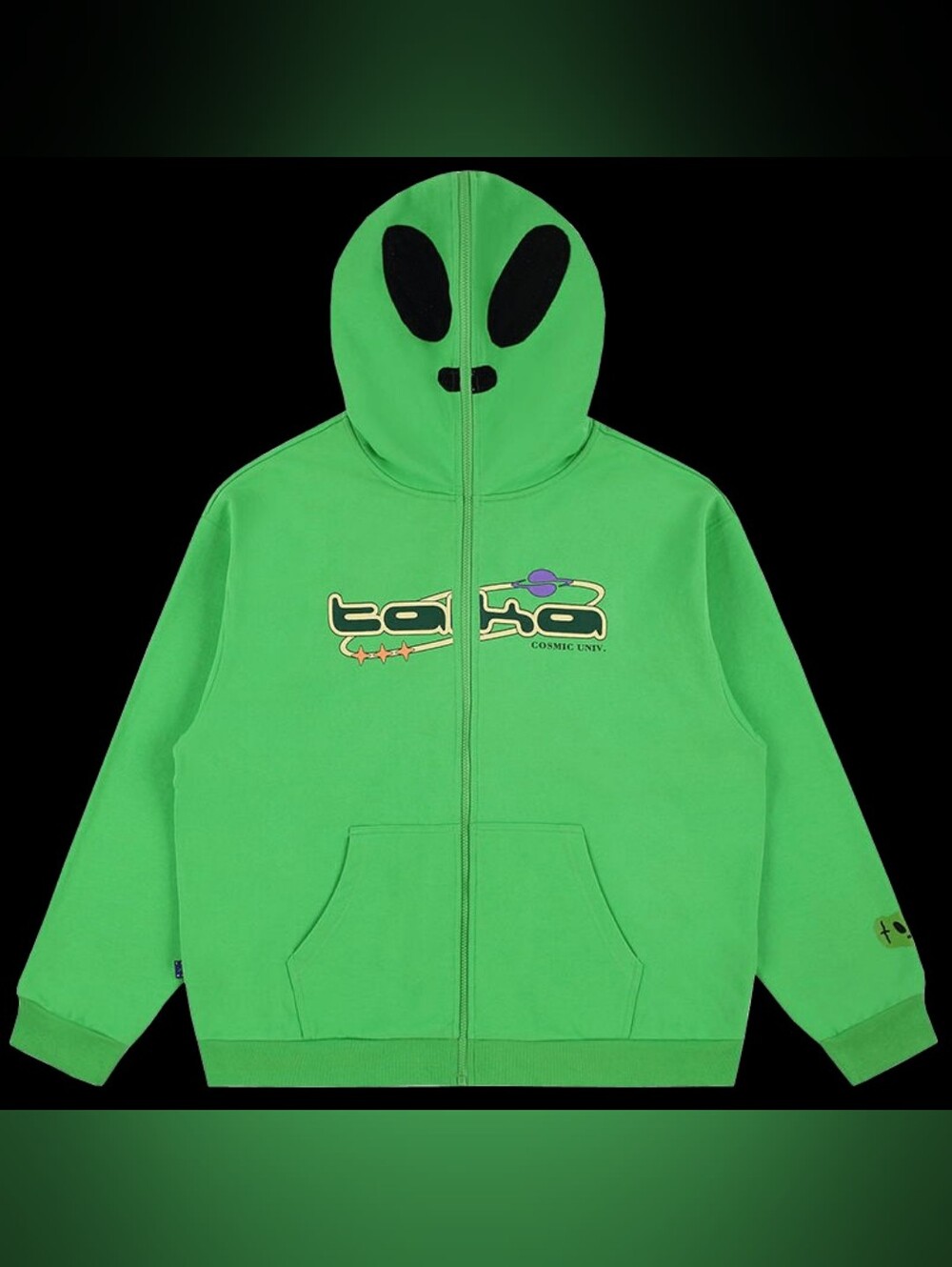 TAKA Original Cosmic Univ Alien Full Zip Hoodie Green SOLD OUT Rare Streetwear